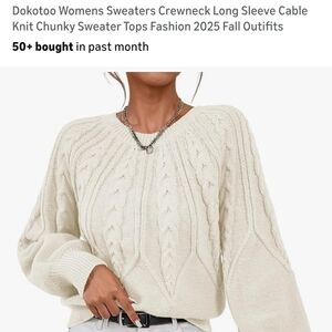 Women's Cream Cable Knit Sweater